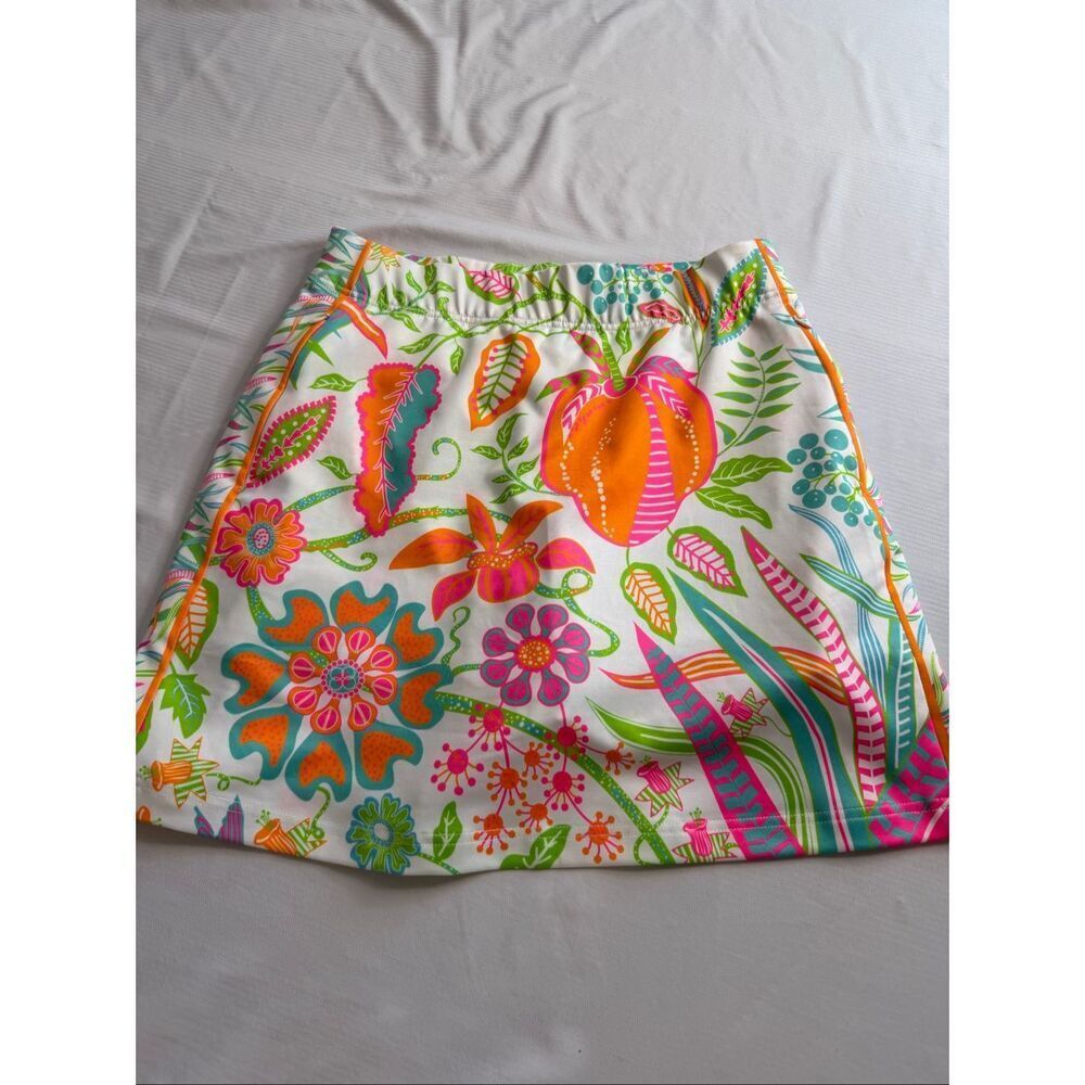 Gretchen Scott Tropical Floral Print Skort Resort Golf Skirt Size Small